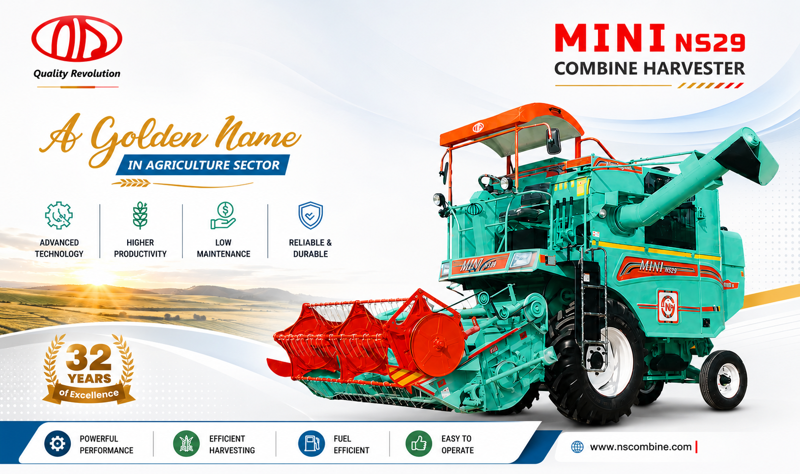 Mini NS29 Combine Harvester